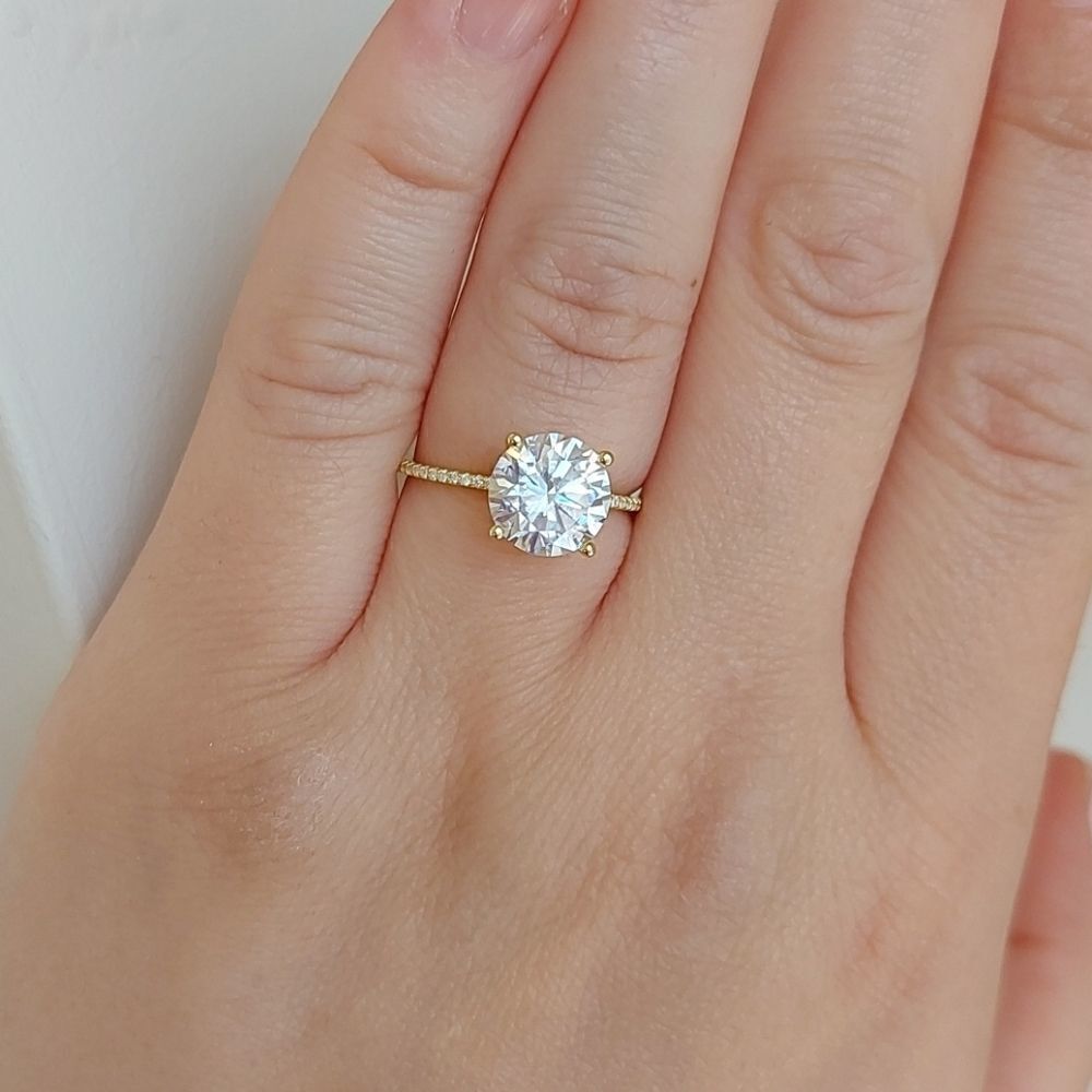 3 Carat Gold Plated Sterling Silver Ring